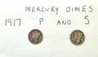 1917 P & S MERCURY SILVER DIMES VERY NICE COINS HARD DATES TO FIND *** LQQK ***