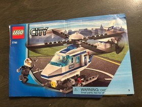 LEGO CITY: Police Helicopter (7741) 100% Complete With Minifigure