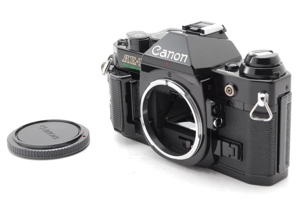 [Opt COMO NUEVO] Canon AE-1 Programa Negro 35mm SLR Nuevo FD 50mm F1.4 Lente JAPÓN #206