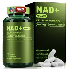 NAD Supplement with Resveratrol for Anti-Aging Energy Focus Vitality 60 Capsule