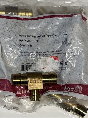 3/4''-3/4 -1/2 Pex Tee~~ Bag of 10~LEAD FREE!