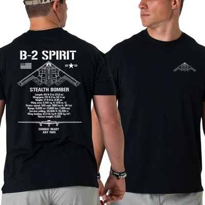 U.S. Air Force B-2 Spirit Stealth Bomber T-Shirt, Technical Blueprint Graphic
