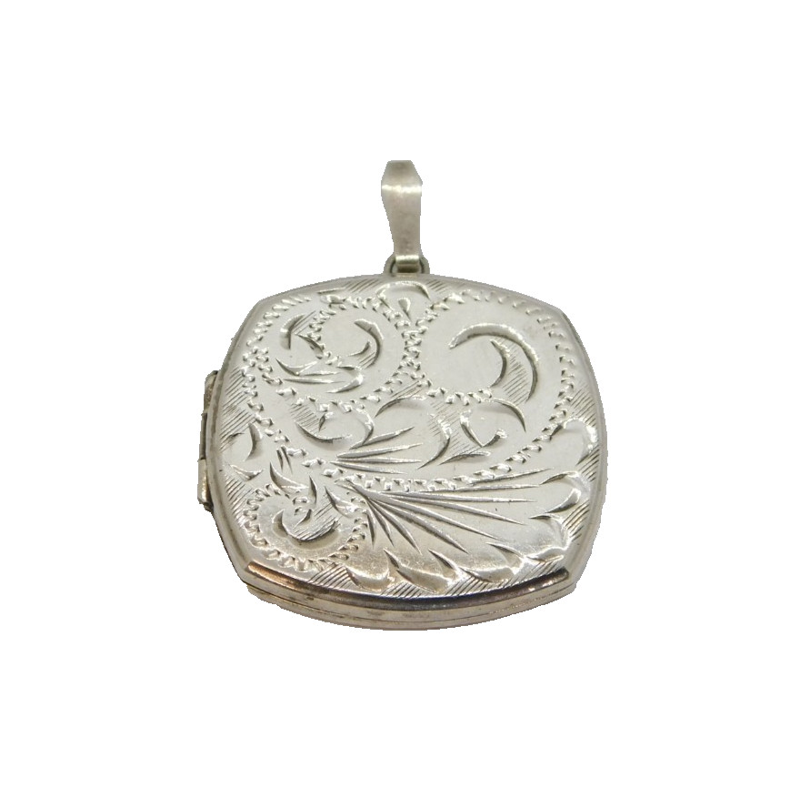 Sterling Silver Patterned & Textured Squared Lock… - image 1