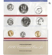 1986 U.S. Mint Set ~ P & D ~ Uncirculated Government Packaging OGP