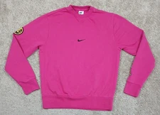 Nike Center Swoosh Sweatshirt Mens Small Skeleton Pink Crew Pullover