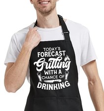 Funny Cooking Aprons for Women Men with Pocket, Grill Apron with Adjustable