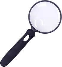 Magnifying Glass 10X 30X Handheld Reading Magnifying Glass, 75mm Shatter Resi...