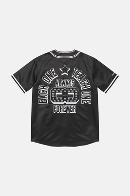 Mitchell & Ness Satin Baseball Jersey 黒 コブラSupreme x Mitchell