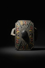 Ancient Egyptian Jewelry Box with Winged Isis, Scarab & Eye of Horus Symbol