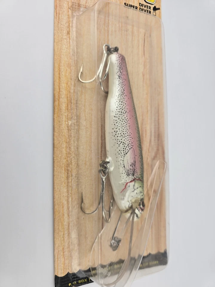 Rare Bagley Diver 5" Small Fry in Rainbow Trout, All Brass, Vintage/NOS  - Image 2 of 4