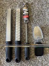 4 Piece Set Microplane Classic Stainless Steel Zesters & Cheese Graters - Black