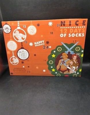 HE-MAN THE MASTERS OF THE UNIVERSE  NICE  12 DAYS OF SOCKS ADVENT CALENDAR Xmas 