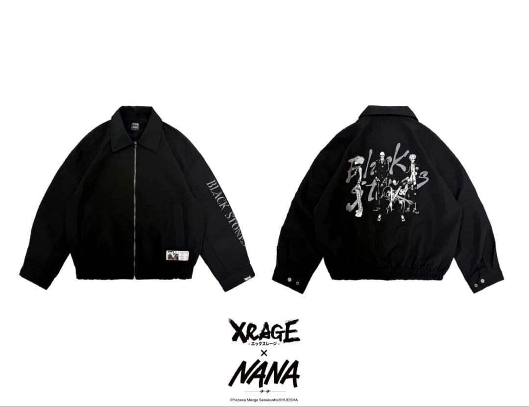 XRAGE x NANA BLACK STONES High Neck Jacket Black XL-2XL Punk Style