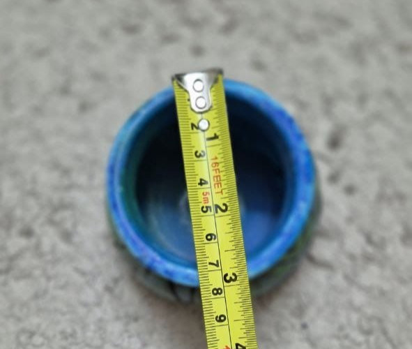 Handmade Artisan Vase OOAK 2010 Hand Painted Abstract Blue Green Pottery thumbnail 6