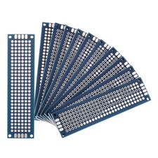 10Pcs Breadboard Solderable Board 80mm x 20mm Blue Circuit PCB Board