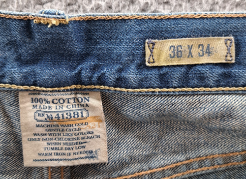 Pantalones de mezclilla Polo Ralph Lauren 867 para hombre 36x34 azul calce clásico desgastado logotipo recto - Imagen 3 de 14