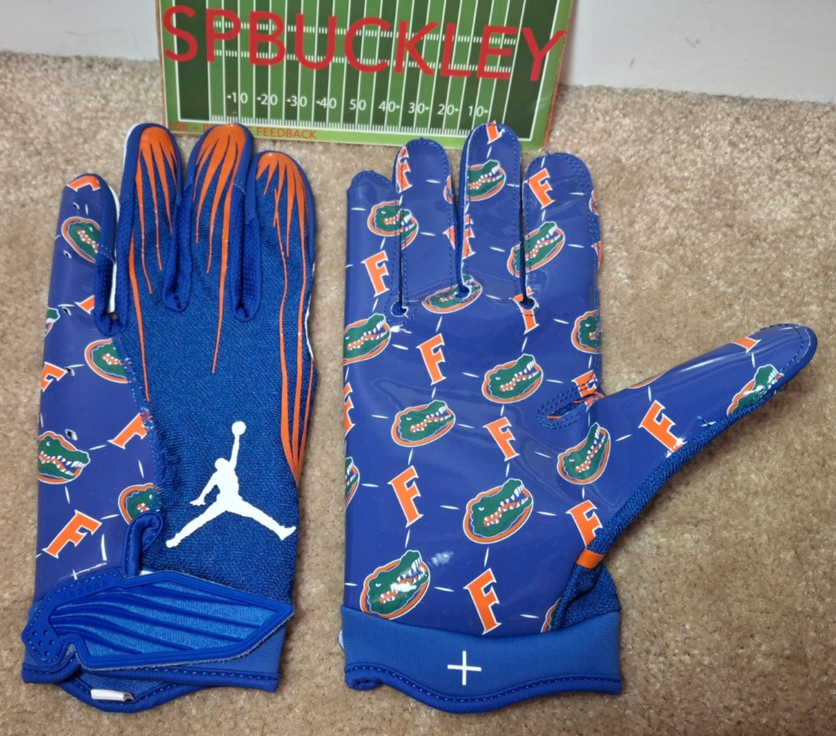 NIKE JORDAN FLY LOCK NCAA FLORIDA GATORS RECEIVER FOOTBALL GLOVES