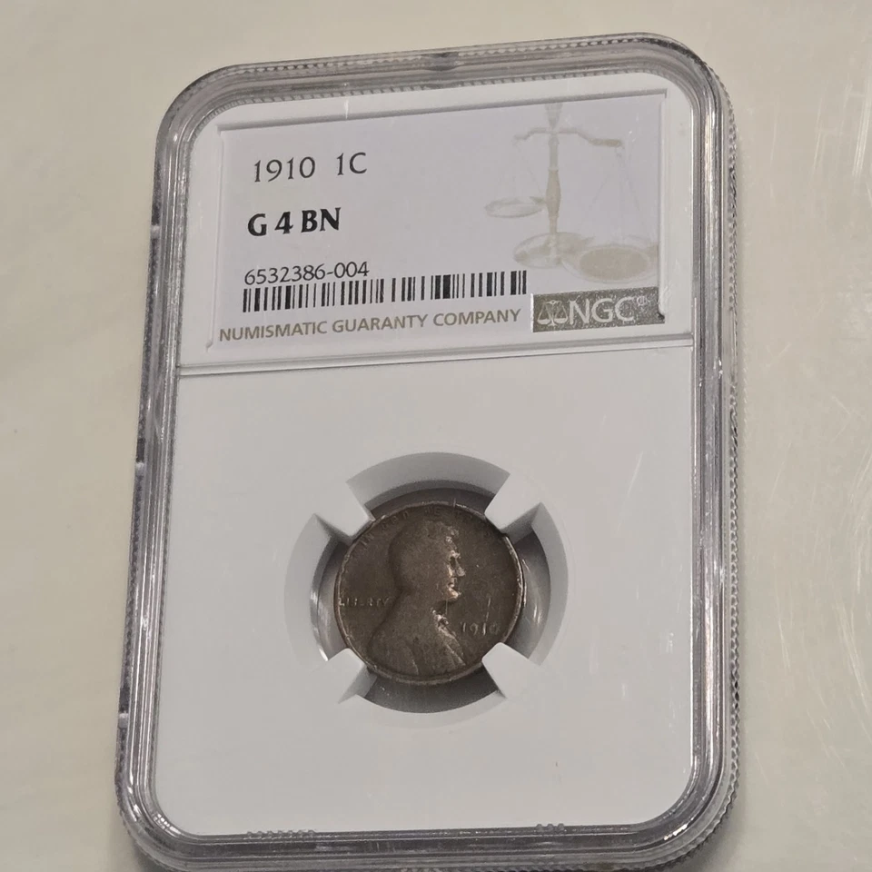 1910 Lincoln Wheat Penny NGC G 4 BN - Image 4 of 4