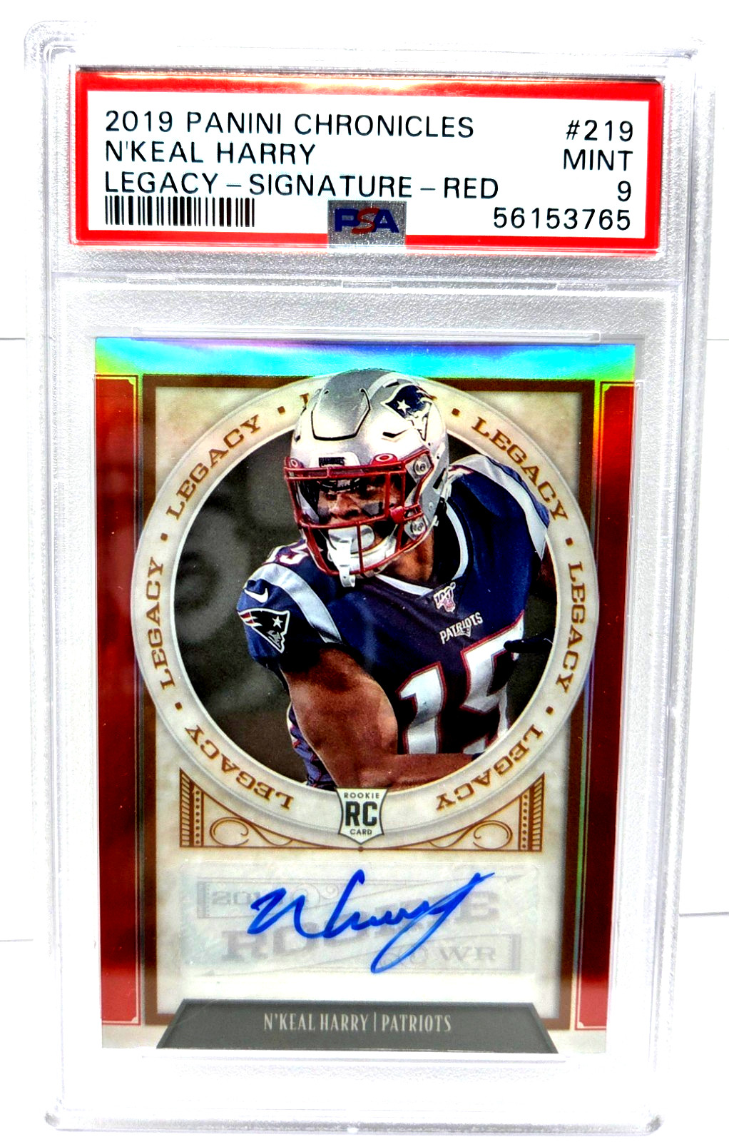 2019 Legacy Signature Red N'KEAL HARRY RC Autograph Card /35 PSA 9 MINT