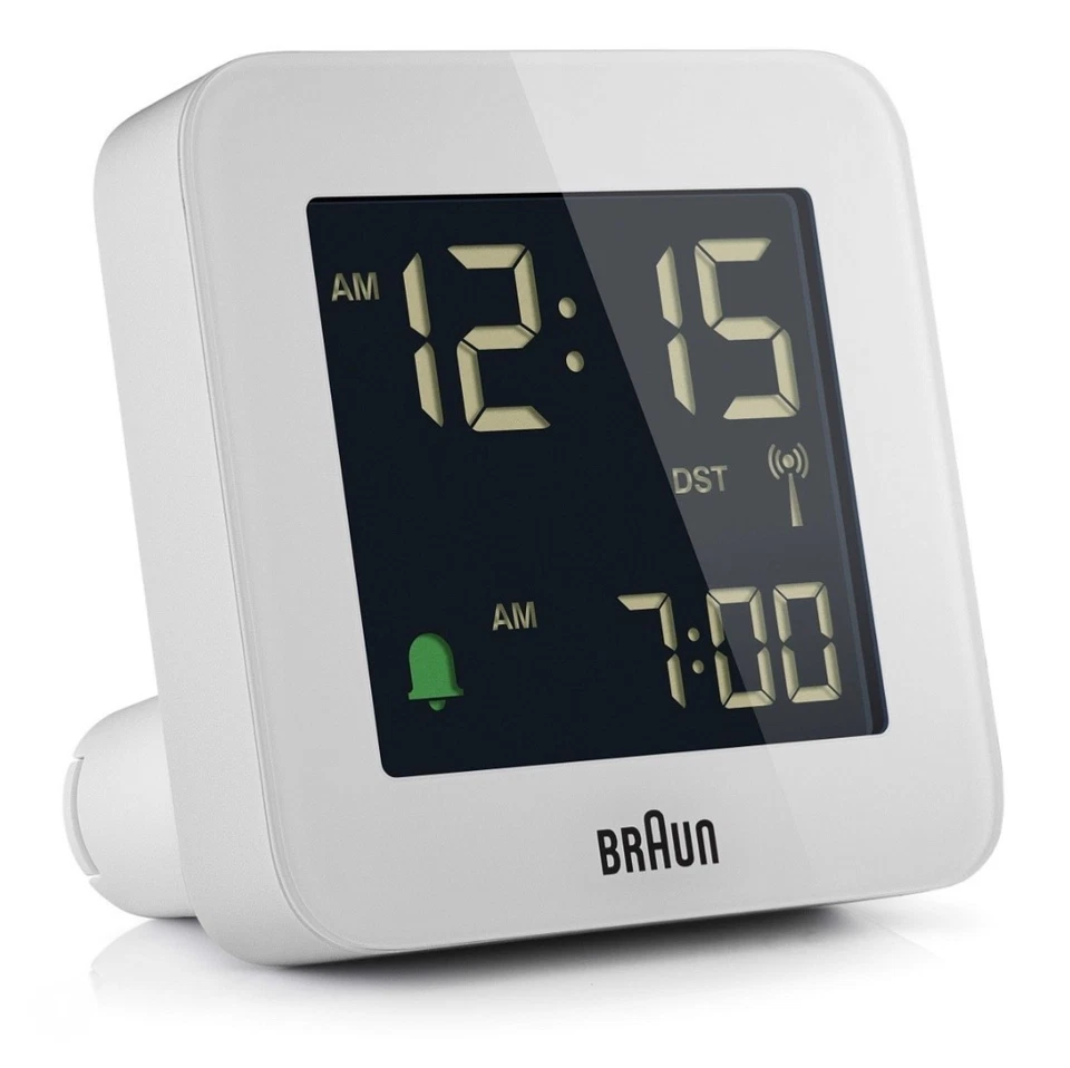 Braun Digital Alarm Clock LCD Snooze White 7x7cm BC09W RRP £35 - Image 2 of 4