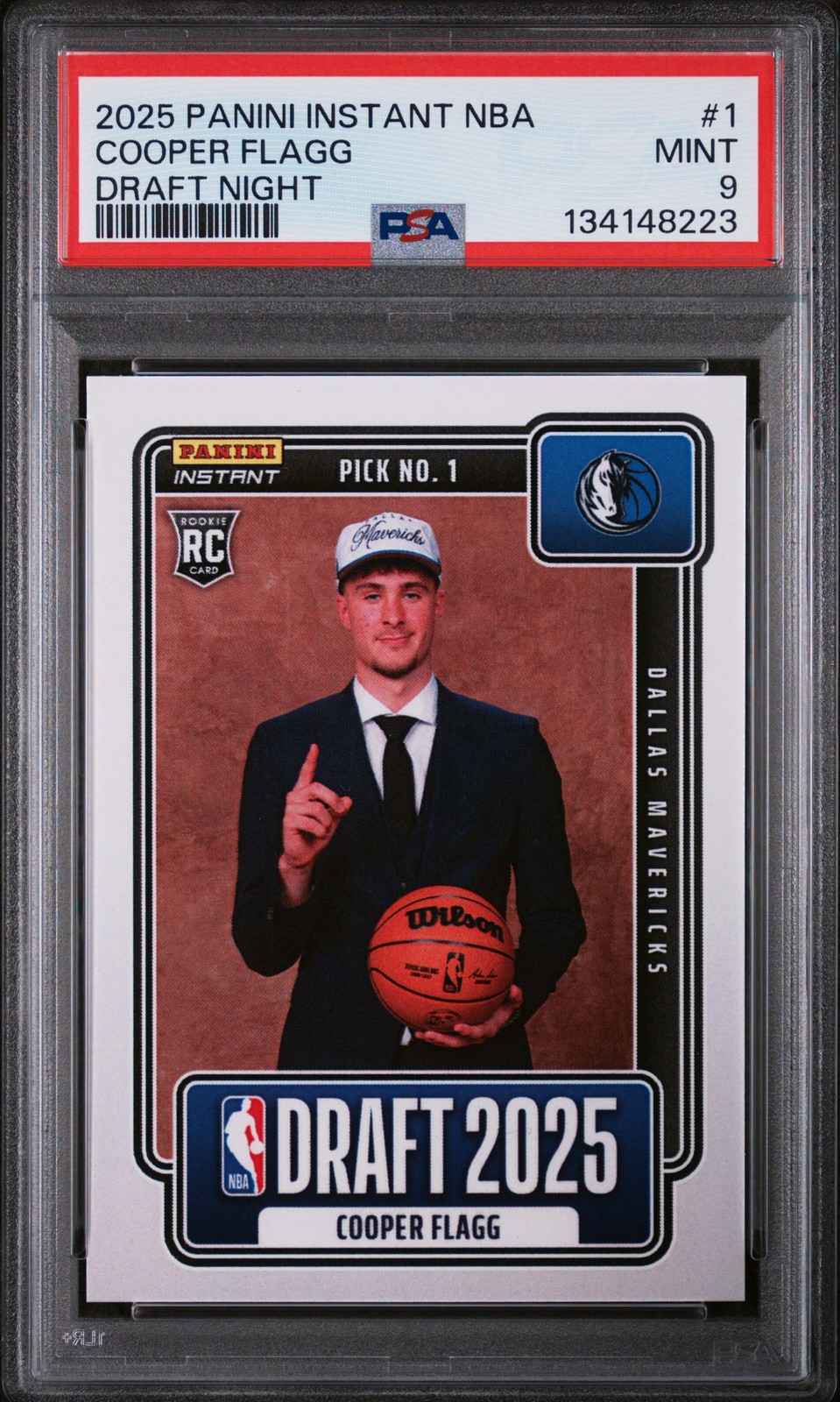 2025 PANINI INSTANT NBA DRAFT NIGHT #1 COOPER FLAGG ROOKIE RC PSA 9