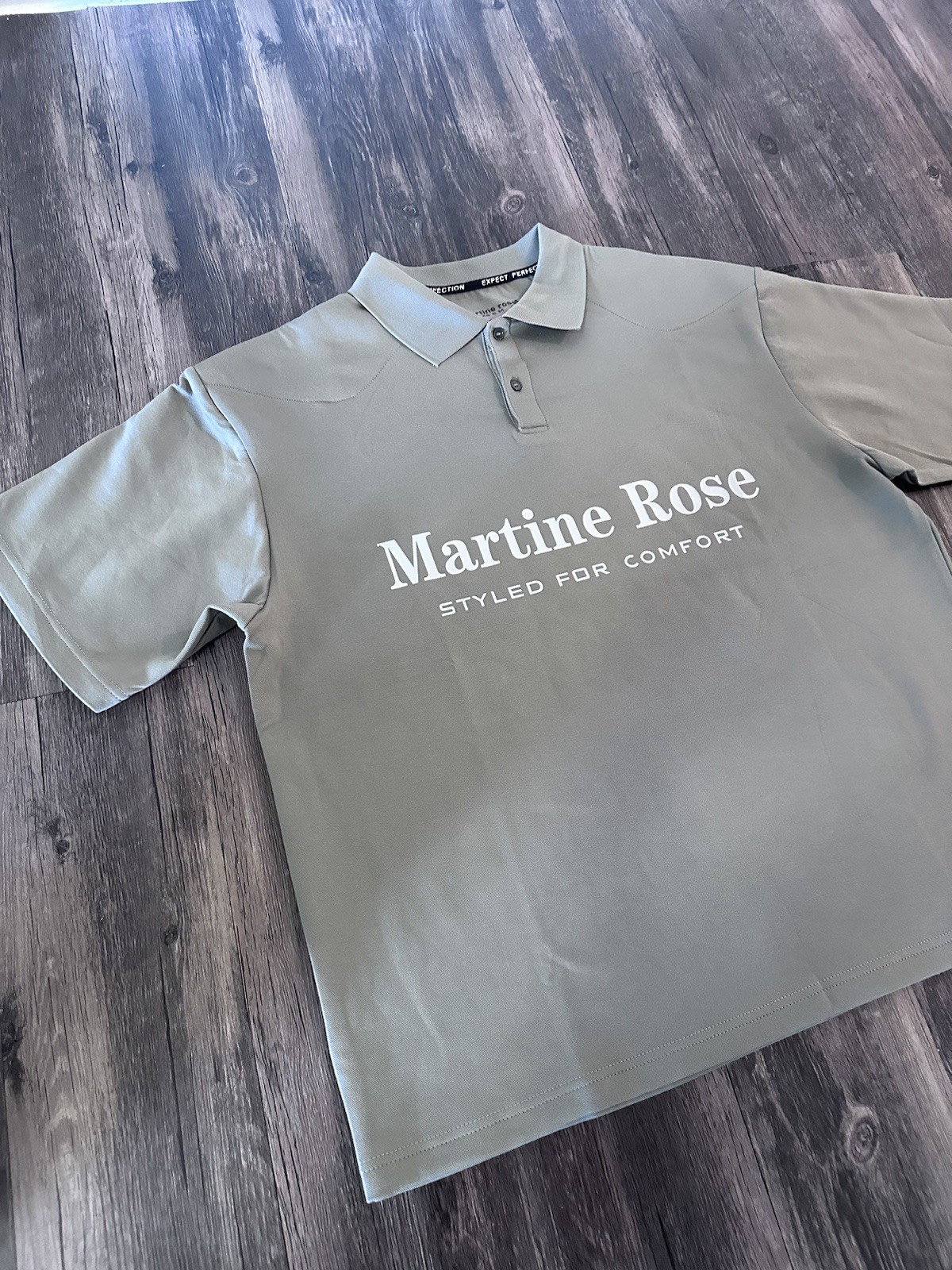 Martine Rose Padded Khaki Polo T Shirt