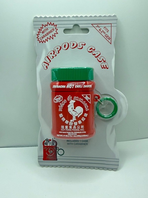 Sriracha Hot Chili Sauce Red Silicone Airpod Holder ~ New Fits 1st & 2nd Gen
