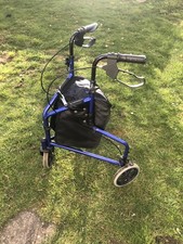 Braked Folding Mobility Walker Lightweight Aluminium Good Condition FREE P+P Inc