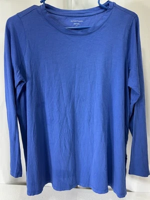 Eileen Fisher Organic Cotton Long Sleeve Shirt Blue Size Small 3415