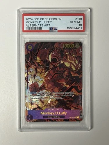 2024 One Piece Monkey.D.Luffy Secret Rare Alt Art #OP09-119 PSA 10