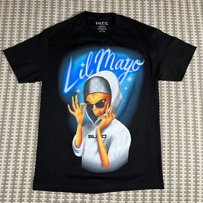 SUCC Lil Mayo Black Air Brush Tee T Shirt Men s Sz L New