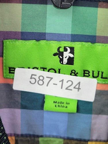 Bristol and Bull Shirt Mens Large Colorful Plaid Long Sleeve Button Up Preppy - Picture 11 of 11