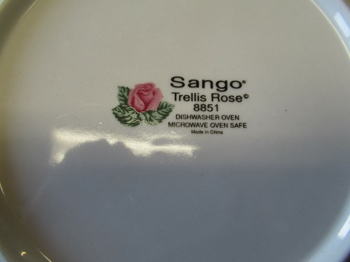 Sango TRELLIS ROSE 8851 Dinner Plate 10 5/8" Pink 1 ea 3 available - Picture 3 of 3