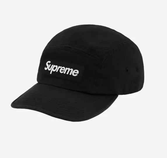 Casquette de camp en sergé chino lavé Supreme noire