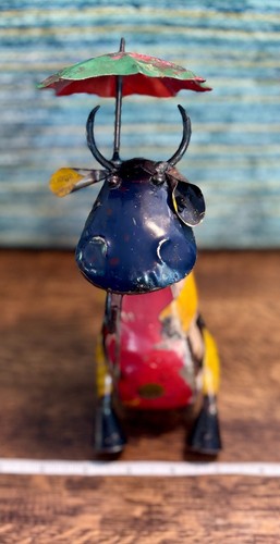 Rustic Scrap Metal Statues Cow, Dog, Pig, & Bunny-Lot of 4 - Picture 15 of 20