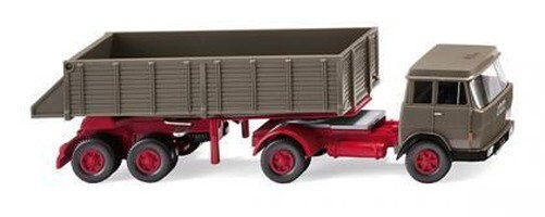 Wiking 067710 - 1/87 Rear Tipper Trailer (Hanomag Henschel) - Beige Gray - New