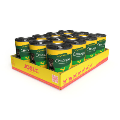 JosiDog Chicken in Sauce (12 x 415 g) | Nassfutter mit Huhn | Hundefutter