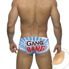 Men's Fun Print Fashion Swimming Swimwear Swim Briefs Pad Cup Beach Underwear