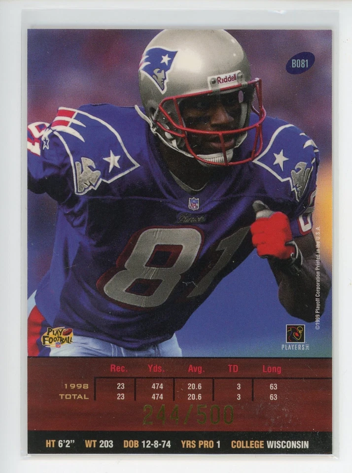 1999 Playoff Prestige SSD Spectrum Blue #81 Tony Simmons Patriots /500 - Image 2 of 3