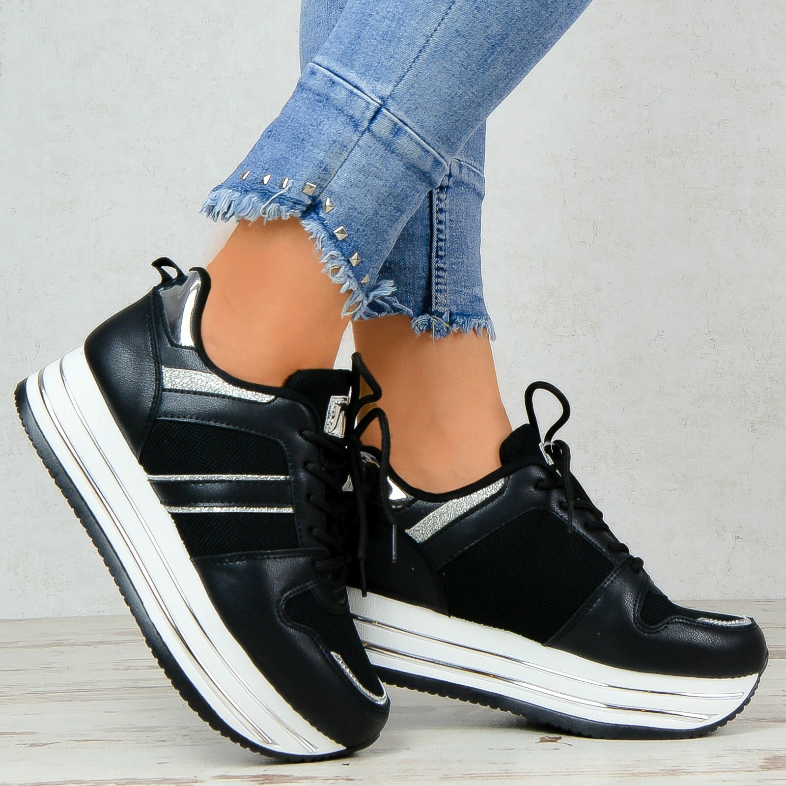 sneaker plateau glitzer