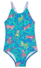 Hatley L62850 Girl's Multicolor Jungle Cats One-Piece Swimsuit Size 7