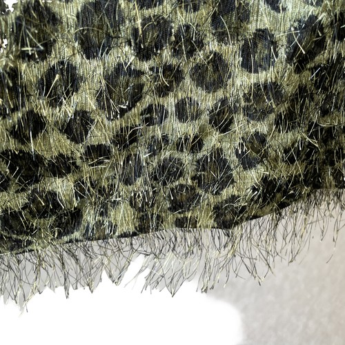 Vintage Essence By Mail Womens Sz M Top Green Black LS Animal Print Mohair 90’s - Picture 6 of 6