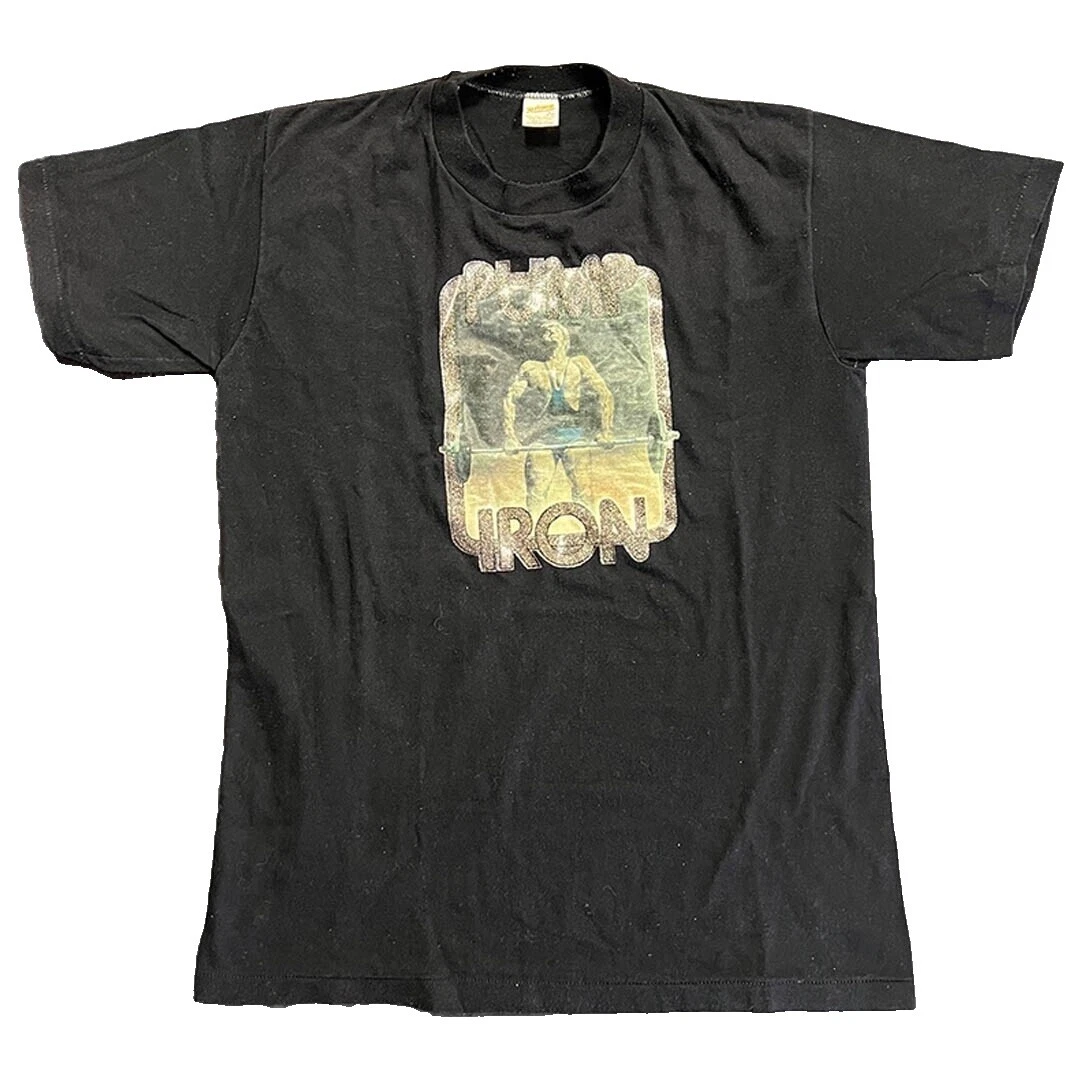 Cotton Black 1970s Vintage T-Shirts for Men