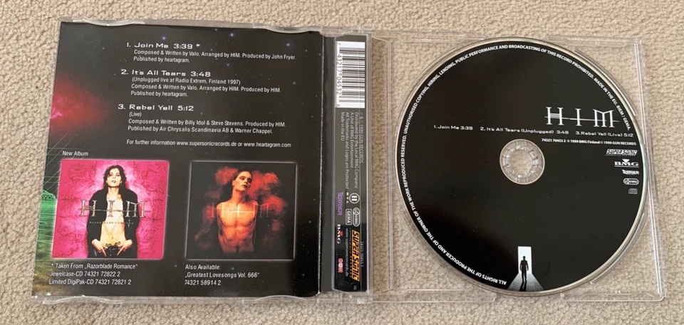 CD: "Join Me" von Him "Its all tears" "Rebel Yell" von 1999 - Bild 3 von 3