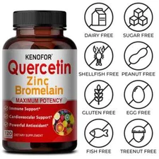 Quercetin 600 Mg 120 Vegetarian Capsules Supplement - Non-GMO - Gluten Free
