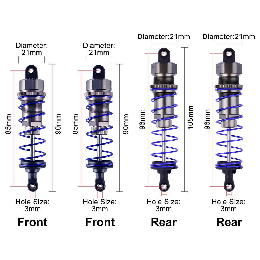 ZD Racing Front Raer Shock Absorber Damper Suspension for 1/10 HSP RC Car ZD Racing Front Raer Shock Absorber Damper Suspension for 1/10 HSP RC Car