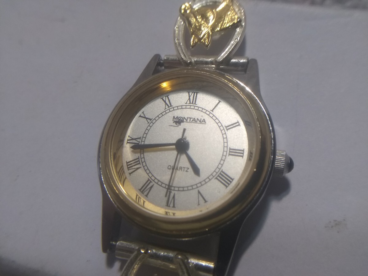 Montana Silversmiths Watch Women Horse In Horseshoe Band New Bat