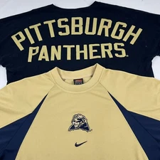 Pittsburgh Pitt Panthers Lot of 2 Long Sleeve Shirts Sz S Nike DriFit, J America