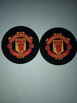 Car Cup Holder Coasters w/ Man. United Soccer Logo New Soccer Fans Gift Set 