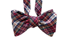 Cotton bow tie - Plaid Colorful Bow Tie - Handcrafted - Self-tie